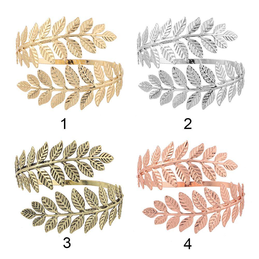 Top Laurel Leaf Gelang Fashion Wanita Daun Logam Perhiasan Lengan Rantai