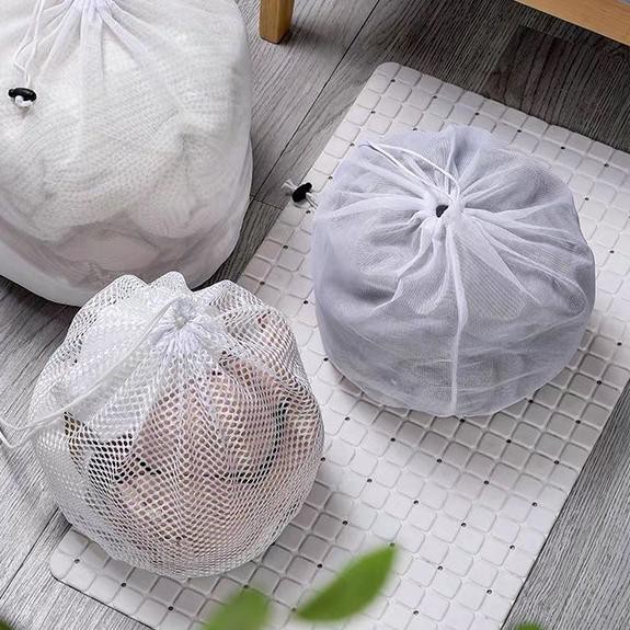 ➢ Laundry Net Kantong Jaring Laundry Bag Bra Net Serut Jaring Besar - L ❇