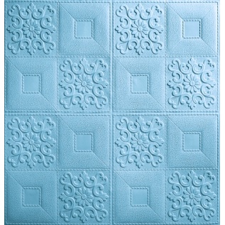 [COD] Wallpaper Dinding 3D Corak kotak-kotak 70*70cm Walpaper Stiker Dinding Dekorasi Kamar Best Seller-Biru Muda