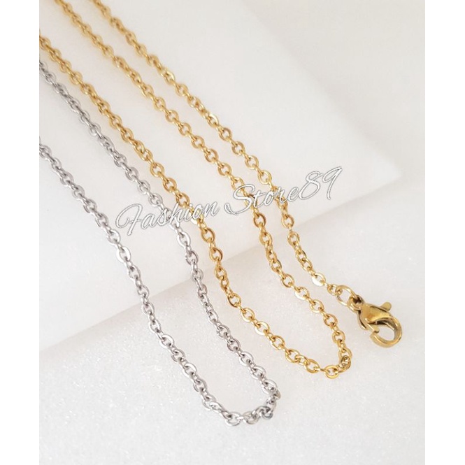 Ready Kalung Nuri Kecil Kalung Nori Titanium Silver Gold Antikarat Simple Kecil Murah