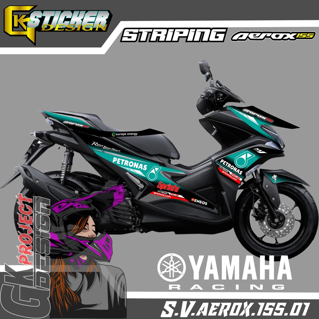 STRIPING AEROX 155 - STIKER MOTOR YAMAHA AEROX 155 01 PETRONAS