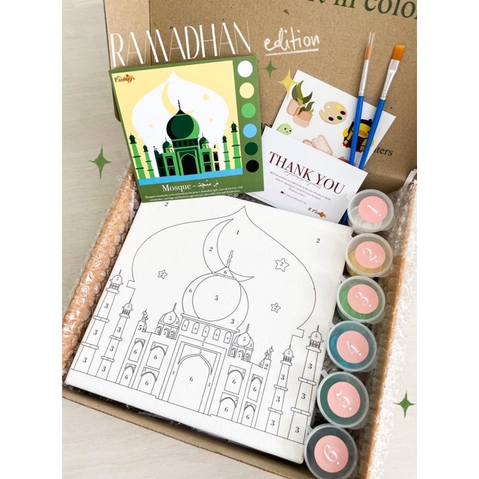 

Paint By Numbers [Mosque] | ByPainters | Painting Kit | 20x20cm Kanvas