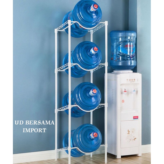 KRISBOW Rak Galon 4 Tingkat Tempat Galon Bucket Shelf 4 Tier Putih