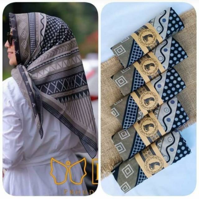 HIJAB DENAY KW E14 MOTIF INJILI ABU TERBARU