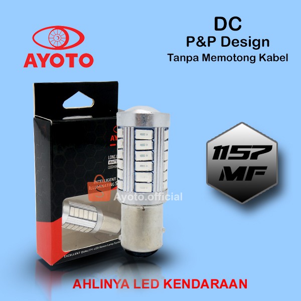 Lampu  rem Stop LED Strobo 1157 arus DC warna Merah  &amp; Putih berkedip kedip 33titik motor atau mobil