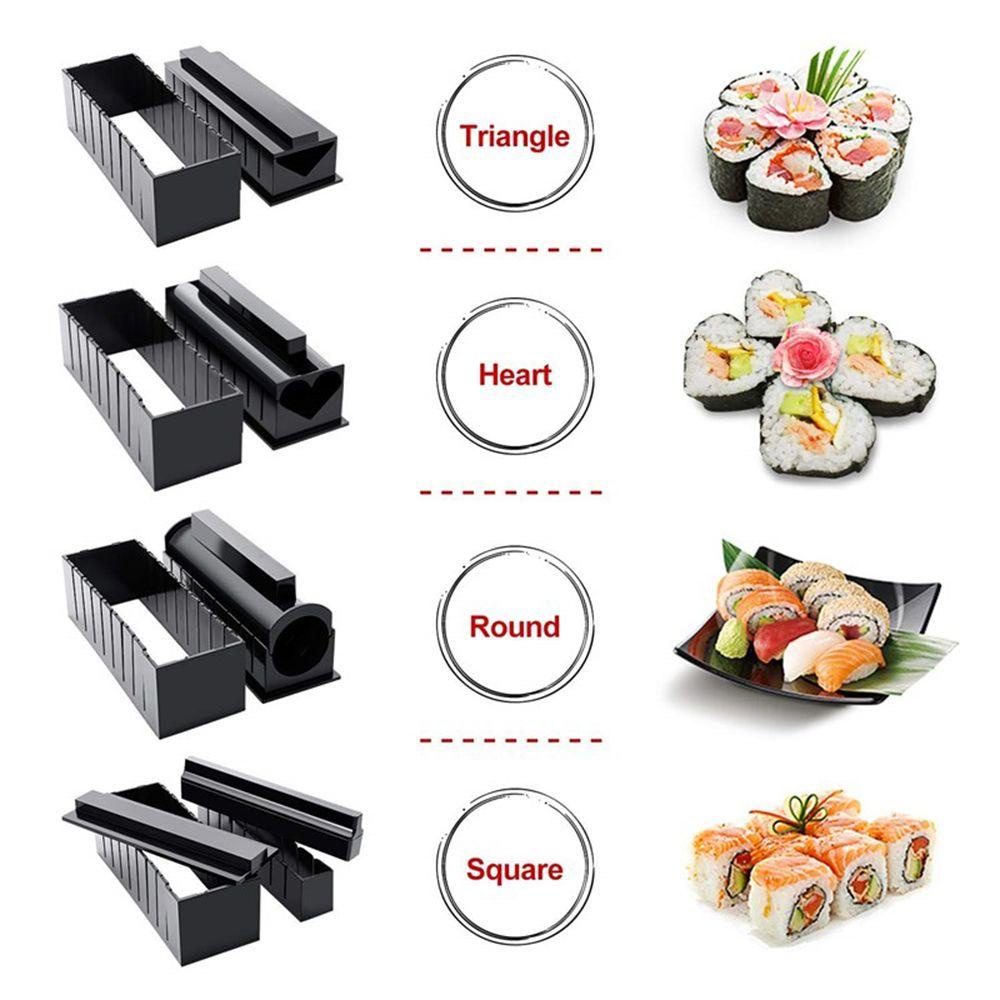 Populer 3 /10pcs Sushi Maker Peralatan Kit New Cooker Cetakan Roll Kue Anti Lengket