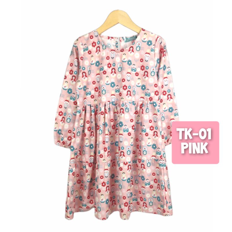 TIPIDEE - Dress Tunik Anak Katun Jepang 2-12 Tahun