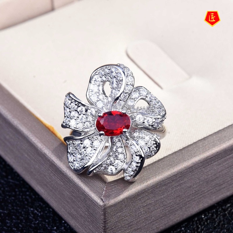 [Ready Stock]Women's Luxury Natural Ruby Butterfly Ring Fashion Design