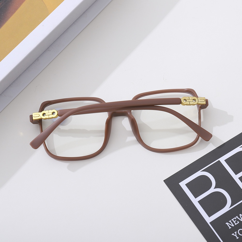 【COD Tangding】4 Colors Frosted Coffee Big Glasses Korean Female Student Plain Face Thin Big Frame Eye Frame