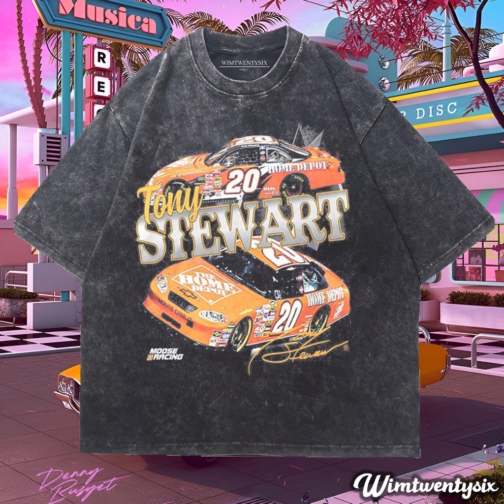 KAOS NASCAR TONY STEWART WASHING VINTAGE TEE (OVERSIZE WASHED T-SHIRT)
