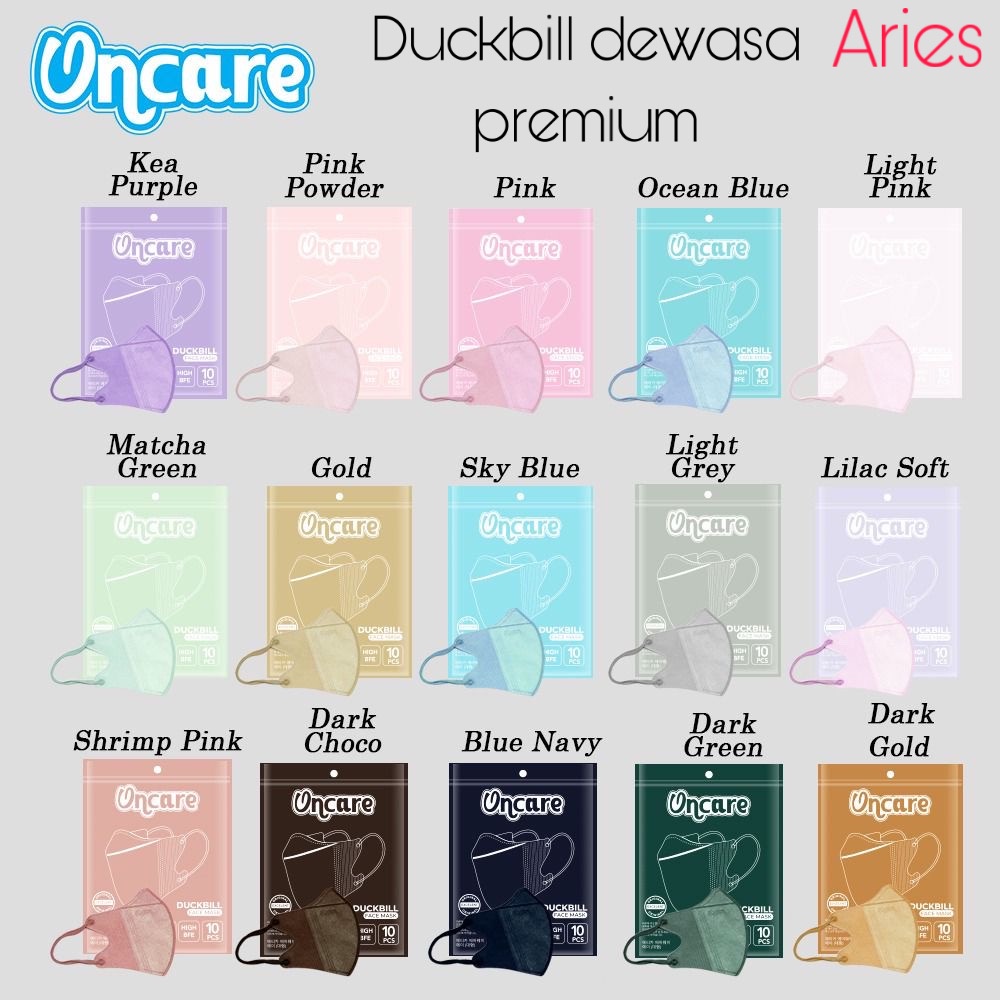 COD-MASKER DUCKBILL DEWASA ONCARE ISI 10 PCS 3PLY EMBOS WARNA WARNI TERBARU KUALITAS PREMIUM