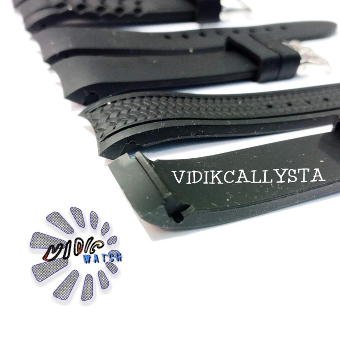 STRAP TALI JAM TANGAN ROLEX CURVED RUBBER 20MM HITAM 20 MM LENGKUNG