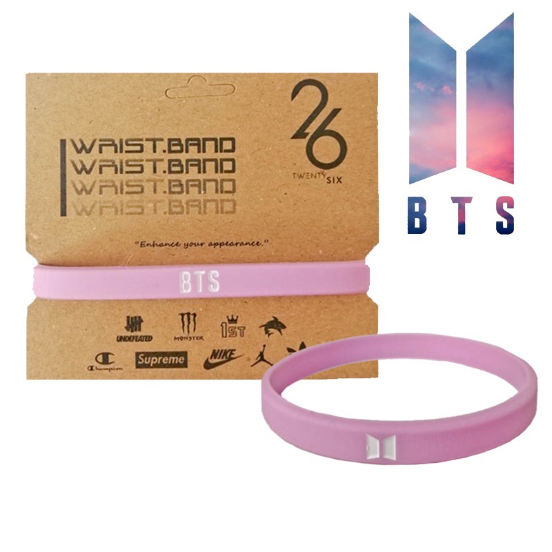 NICE GIFT RUBBER BRACELET TREN IMPORT PURPLE PINK-B T S