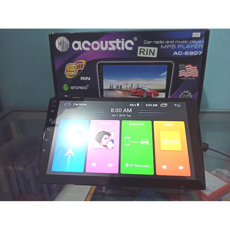 Headunit Acoustic AC6907 RIN Android (2-Din) 9INCH RAM 2 ROM 16 Gb