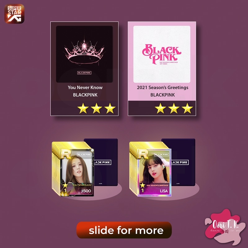 (MIN PEMBELIAN 3PCS - MIX) PHOTOCARD - R LE CARD SUPERSTAR YG - BLACKPINK PHOTOCARD PC JISOO LISA JE