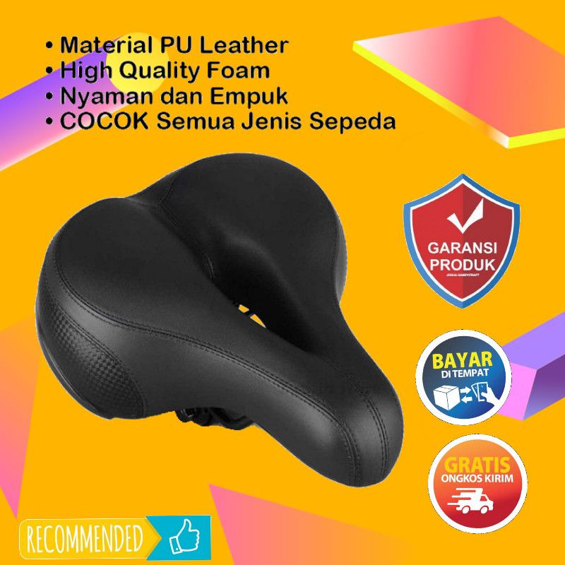 Sadel Empuk / Sadel Sepeda / Saddle Lebar Empuk / Jok Sepeda Lebar Empuk