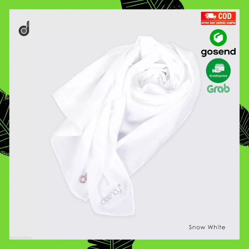 Kerudung Deenay Liza Polos Putih Snow White Hijab Jilbab Segi Empat Voal Ultrafine Terbaru