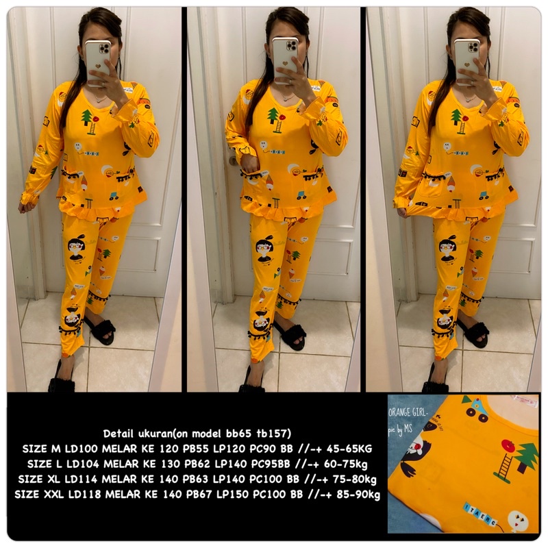 BAJU TIDUR LENGAN PANJANG LEISURE VOGUE DLL KOREA IMPORT CINA WANITA KADO PP PIYAMA REMAJA DEWASA-PPO-006 GIRL / M