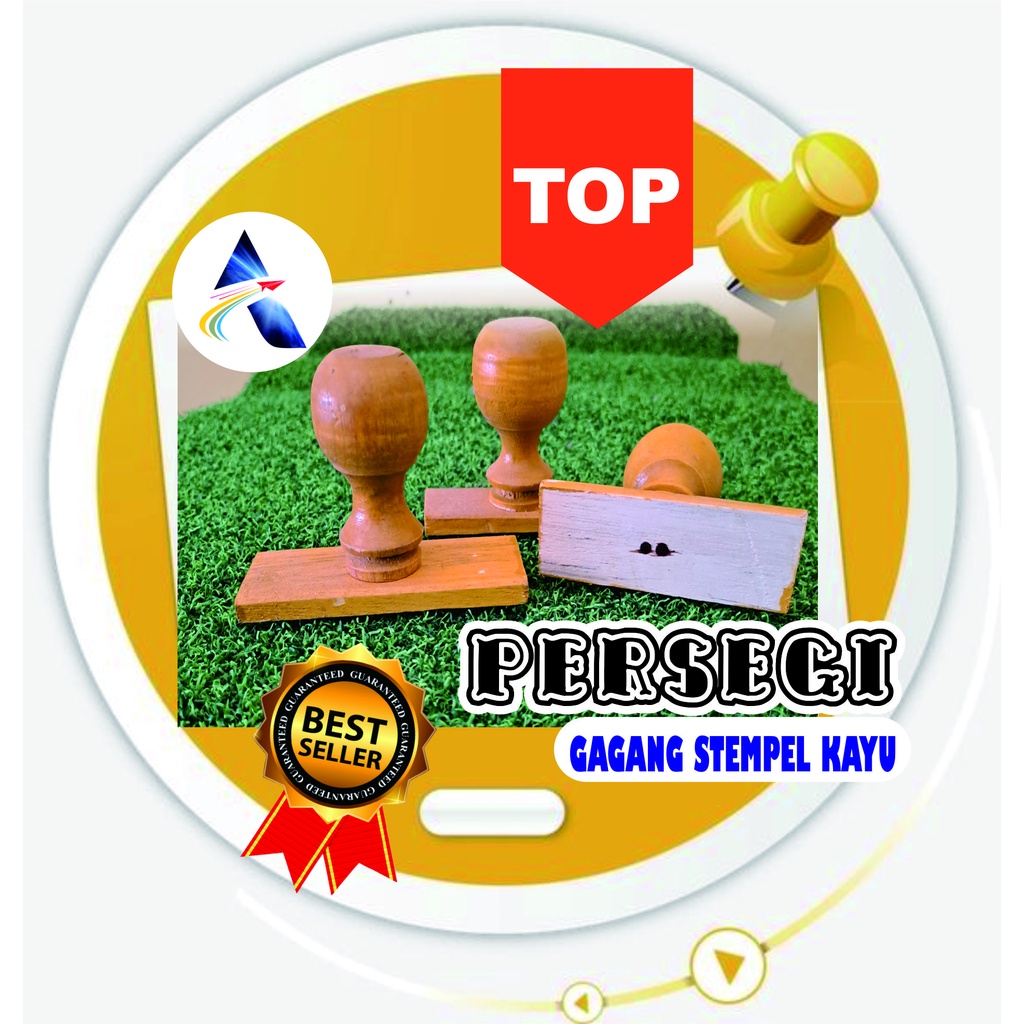 

Gagang stempel kayu kotak persegi