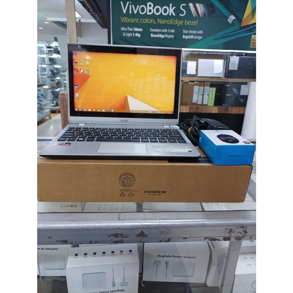 PROMO....TERMURAH laptop leptop seken bekas second acer aspire v5 touchscreen  touchs creen layar sentuh ram 6gb 6 GB DIATAS 4GB  hdd 500gb AMD A6 VGA RADEON quad core murah berkualitas siap pakail