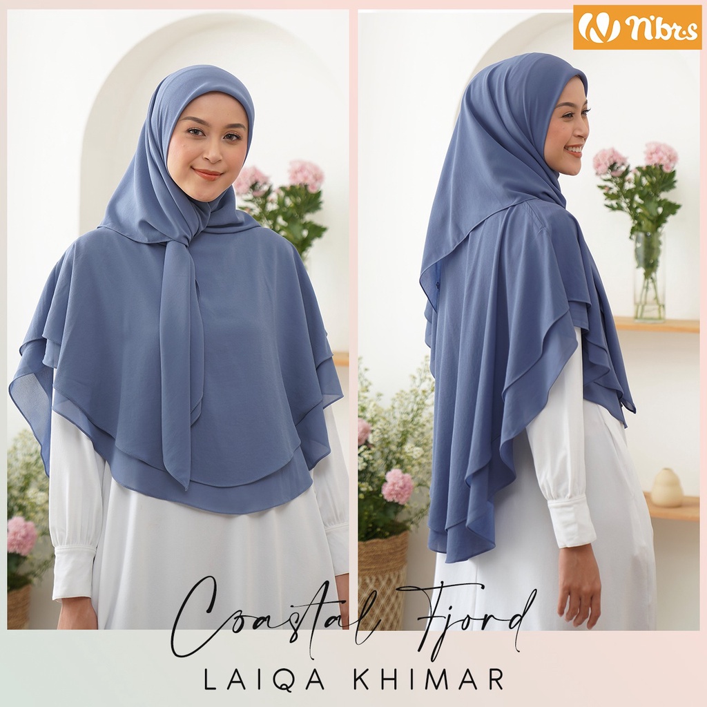 Nibras Hijab Laiqa Khimar Bahan Ceruty Hijab Syar'i Menutup Dada Khimar Segi Empat Kekinian Modern