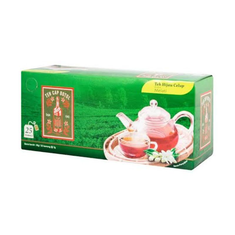 Teh cap botol aroma melati teh hijau 25bags per box