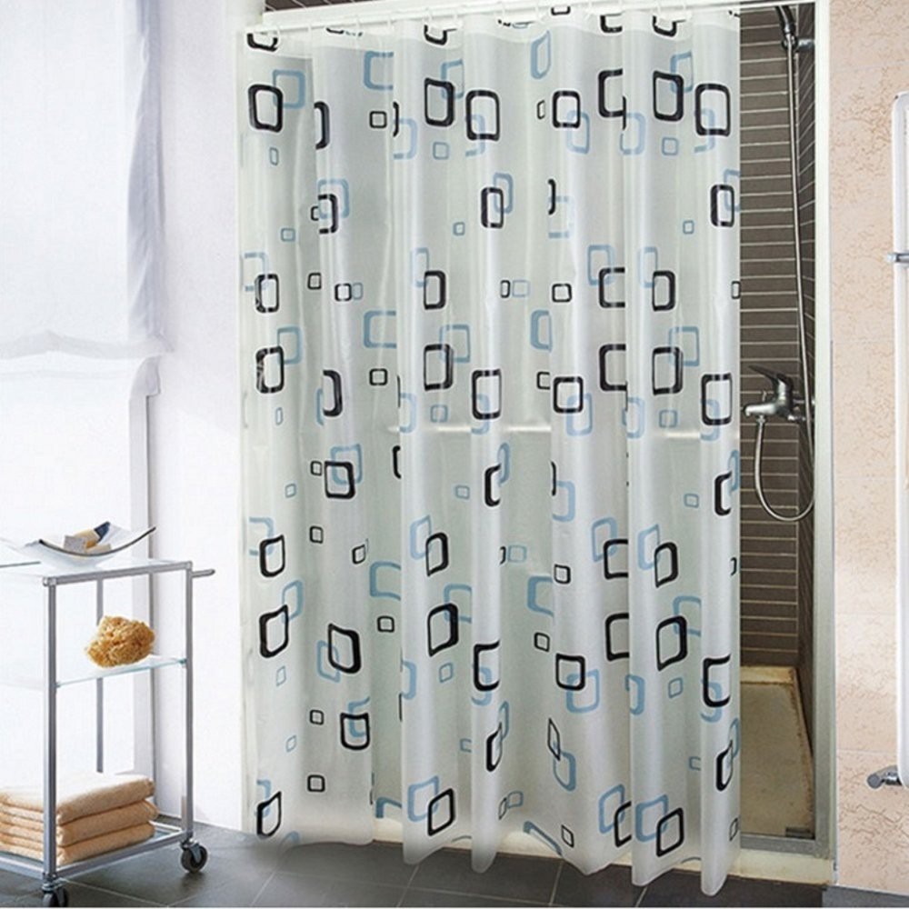 Gorden Kamar Mandi - Shower Curtain - Tirai Kamar Mandi Anti Air PEVA Sudah Dilengkapi Pengait Motif - Random