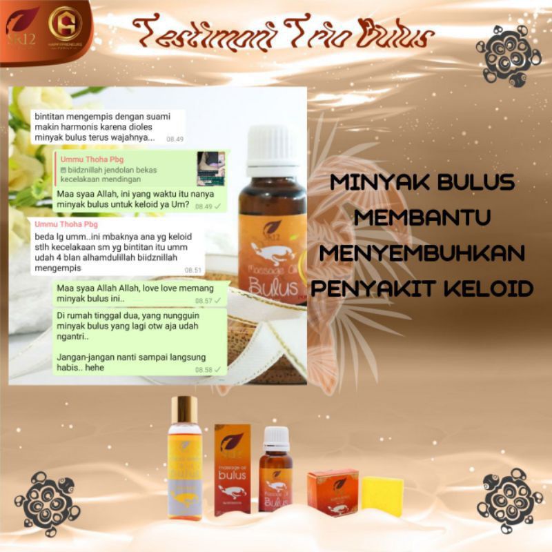 MINYAK BULUS SR12 / PAKET AMPUH / MASSAGE OIL BULUS BPOM / TREATMENT WAJAH DAN TUBUH