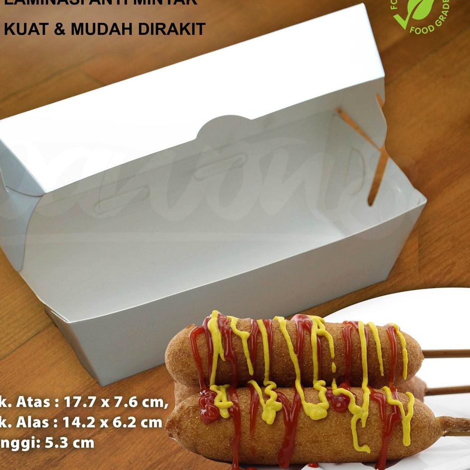 

Kotak Dus Box CORN DOG - CORNDOG | PUTIH - ( 50 Pcs ) ㆈ