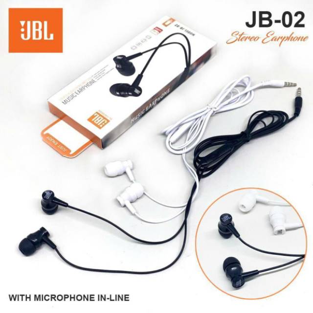 headset henset hensfree earphone colokan kuping JBL JB-02 kualitas original