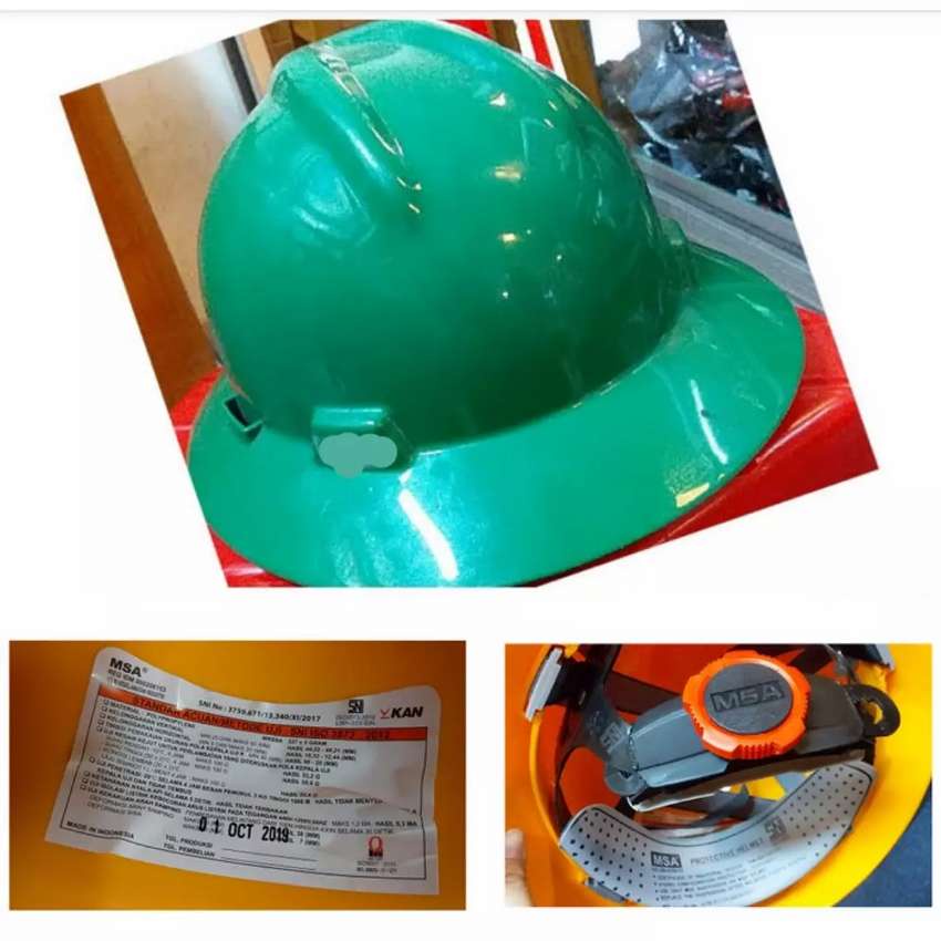 Helm Safety Proyek Fullbrim Msa Lokal Fastrack ga pake tali dagu