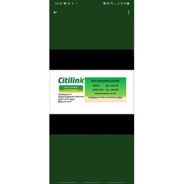 voucher citilink senilai 1,6jt (exp: Juli 2022)
