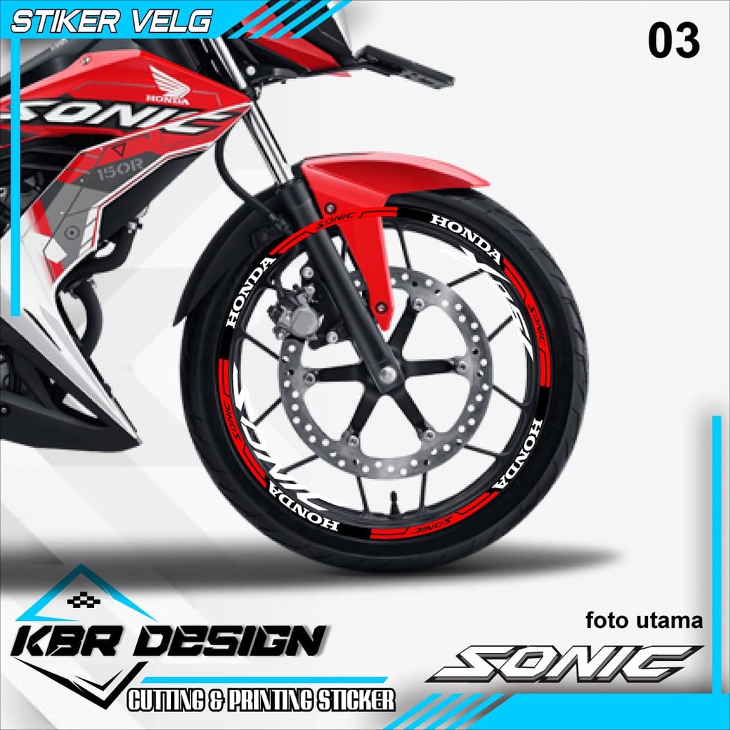 Sticker velg Honda SONIC 150 Custom 03