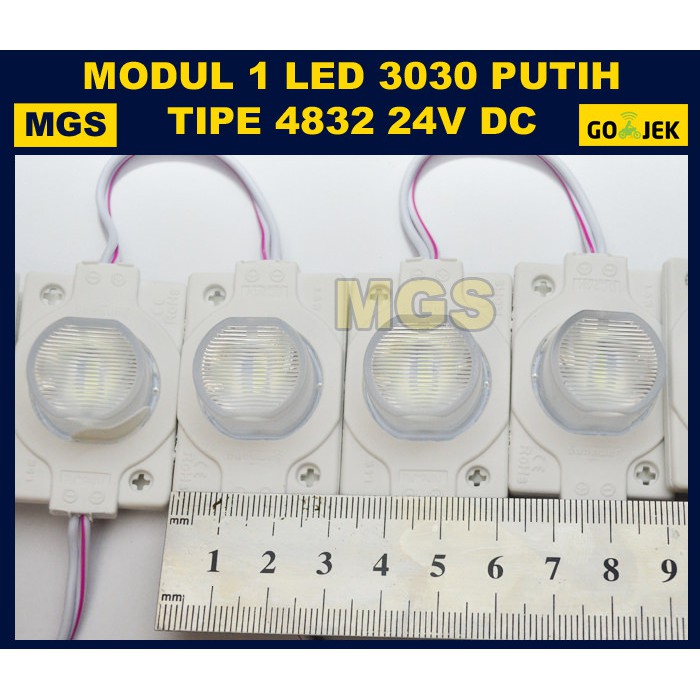 100PCS LED Modul 1.5W 1 LED 24V Putih