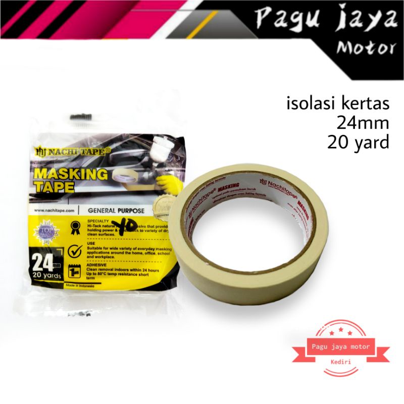 

isolasi kertas 24mm lakban nachi untuk keperluan cat semprot