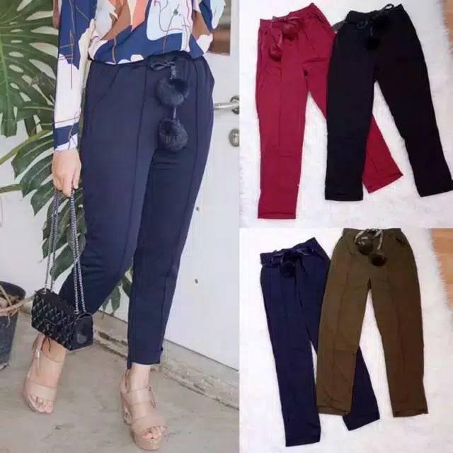 CELANA POMPOM //BAGGY PANTS POMPOM//CELANA CUBIT IMUT