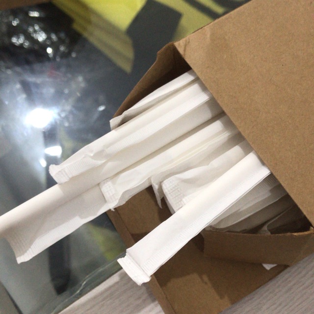 Paper straw - sedotan kertas isi 50 ( polos )