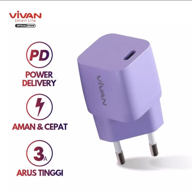 Vivan Power Nano 20 Charger USB-C Fast Charging 20W