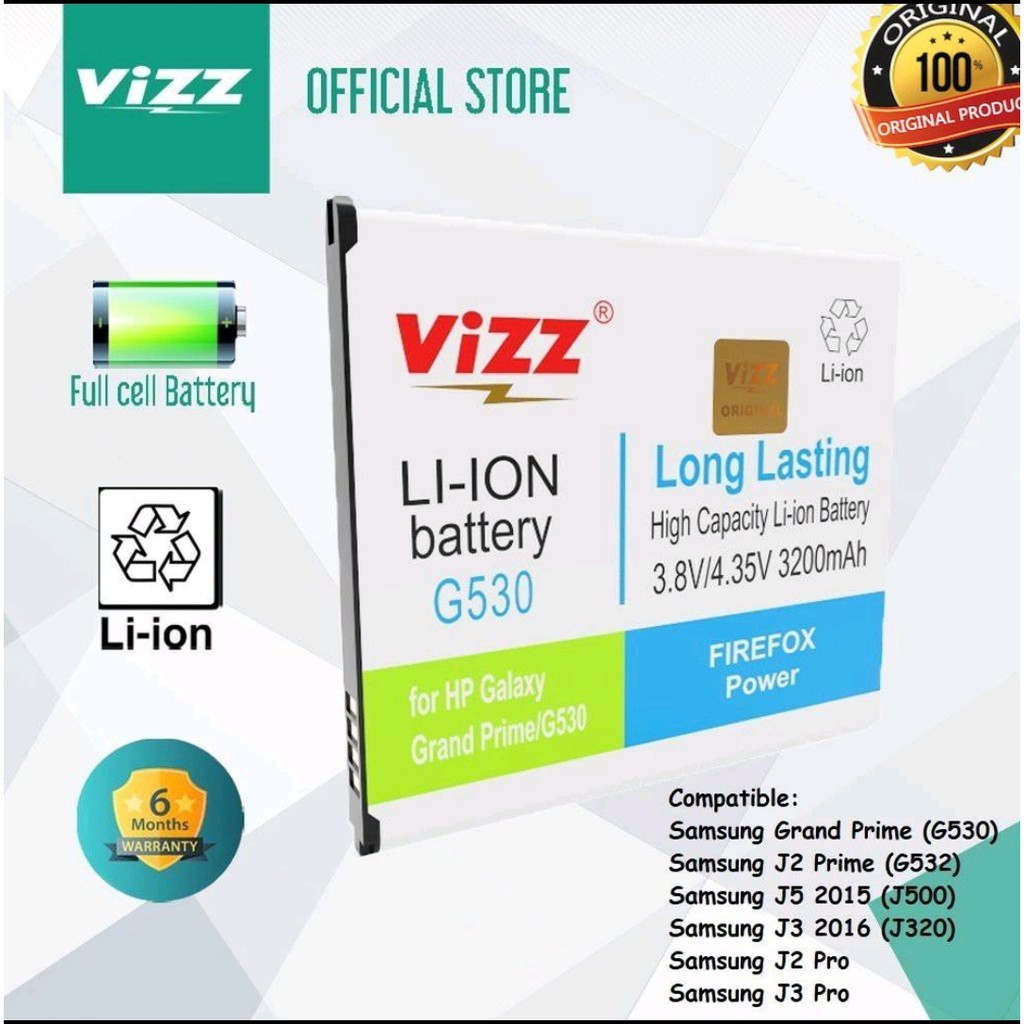 BATRE VIZZ G530 G532 J3 J5 ORIGINAL VIZZ - GRAND PRIME / J2 PRIME / J300 / J310 / J320/ J500 - BD