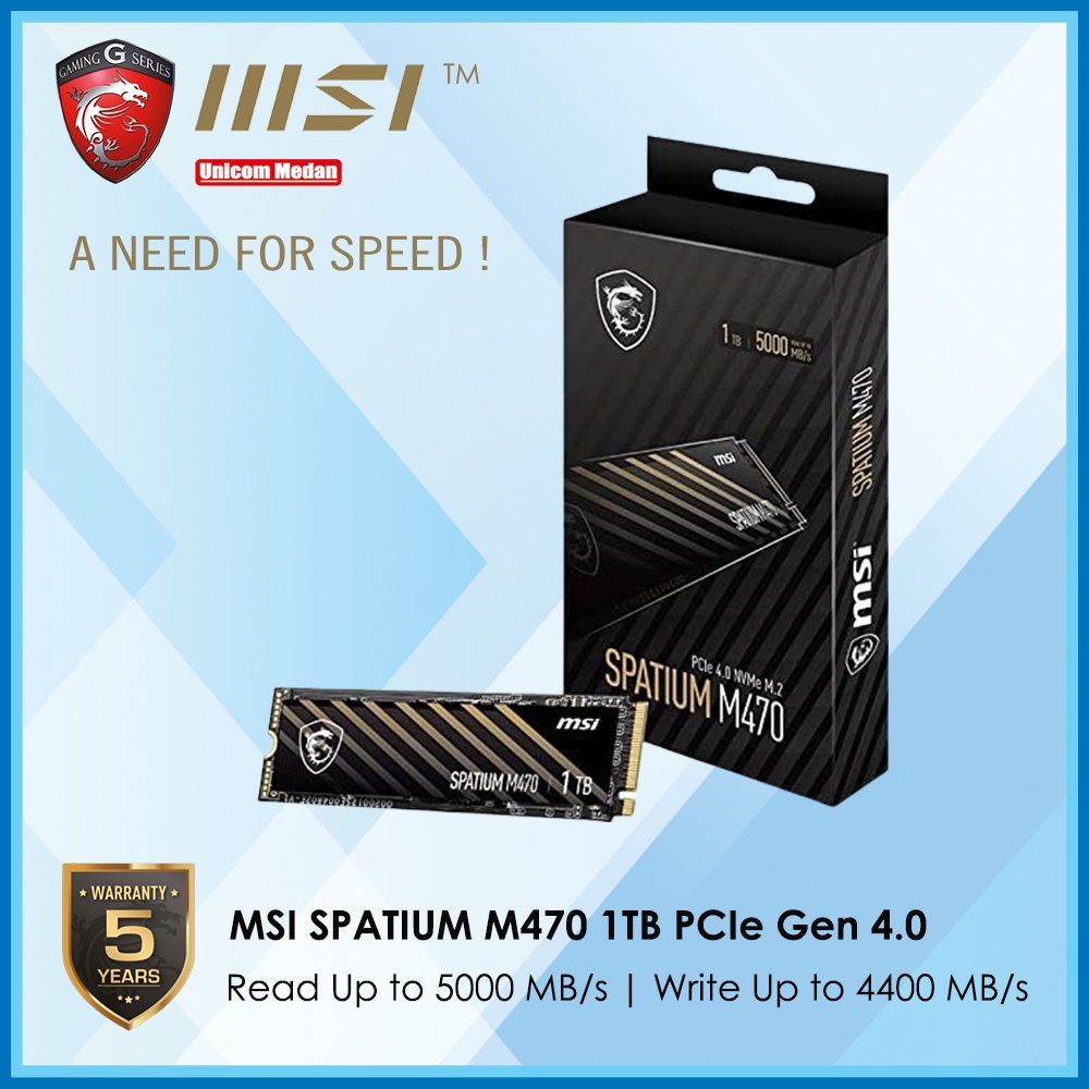 MSI SPATIUM M470 1TB SSD PCIE 4.0 GEN4 M.2 NVME