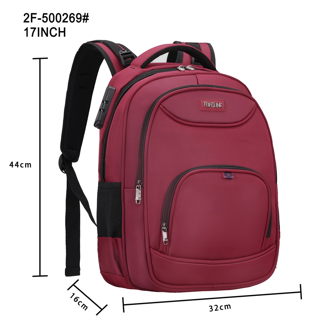 Tas Pria Tas Anak laki-laki Tas Laptop 17'' Port USB Fortune 500269 Tas Kuliah Tas Punggung Tas Mura