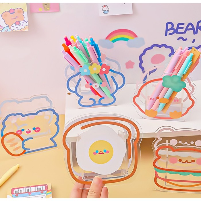 

Promo J2 - Tempat Pensil Acrylic Cute Animal Pen Holder Transparant Korea Limited