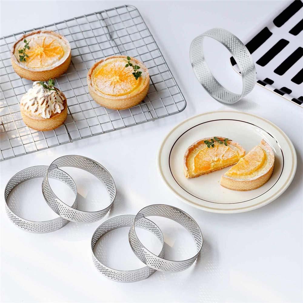 [Elegan] Tart Ring Mini Stainless Steel Tahan Lama Alat Dekorasi Bakeware Cookies Pastry Roti Kue Cetakan