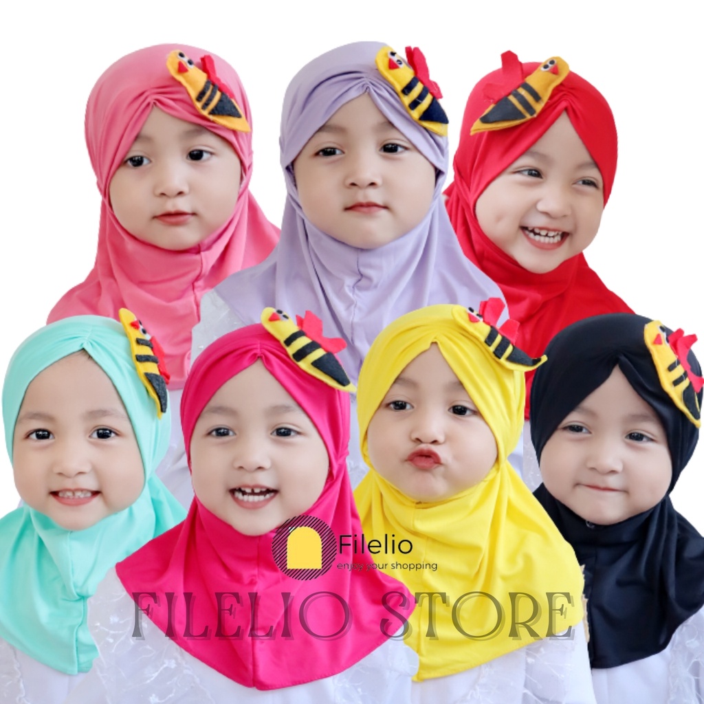 TERMURAH Hijab Anak Bayi Perempuan Lebah Murah Krudung Anak Lucu Umur 0 -3 Tahun Terbaru