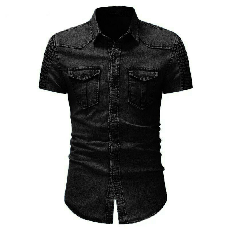 pakaian pria keren size M,L,XL kemeja jeans terbaru kemeja keren kemeja dalton - panteloni