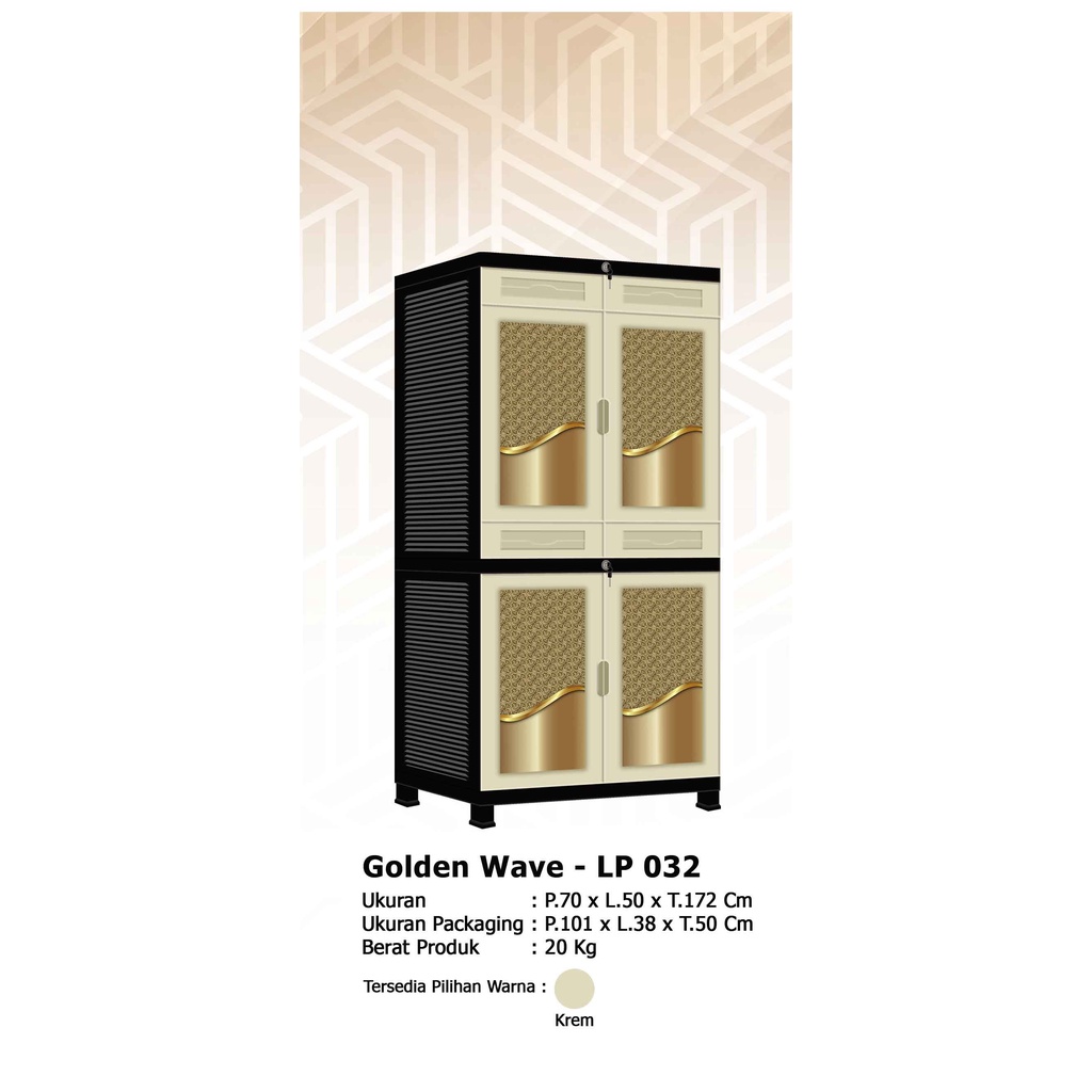 Lemari Pakaian Plastik Jumbo Gantungan & Rak NEW AIR LP032/C