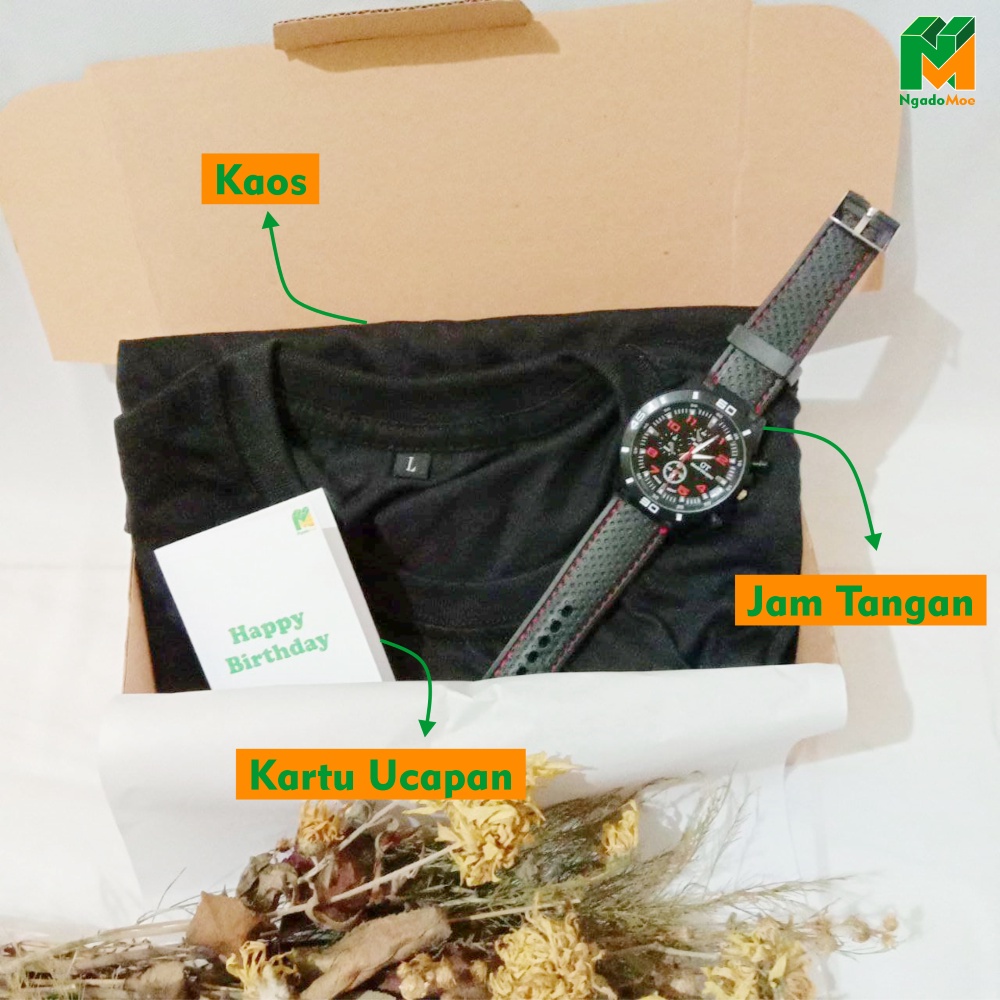 Jual Kado Cowok 1 Paket Ultah Box Lengkap Hampers Jam Tangan Cowok T