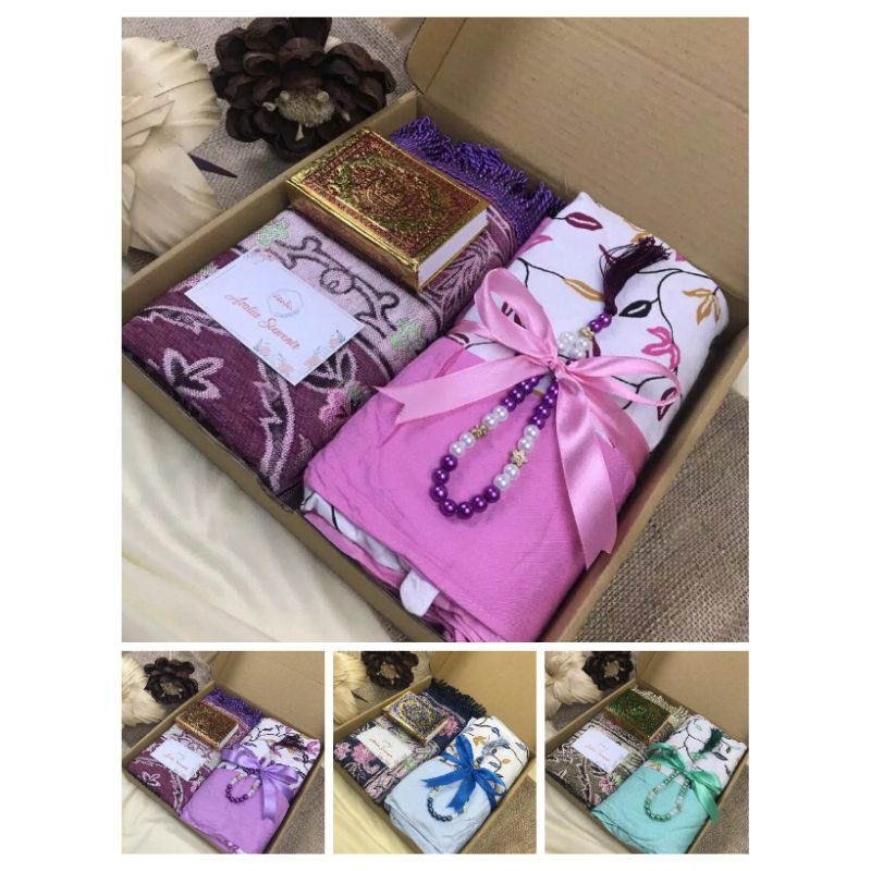 Hampers Gift Box Mukena Rayon + Sajadah Kado Cewek Kado Ulang Tahun