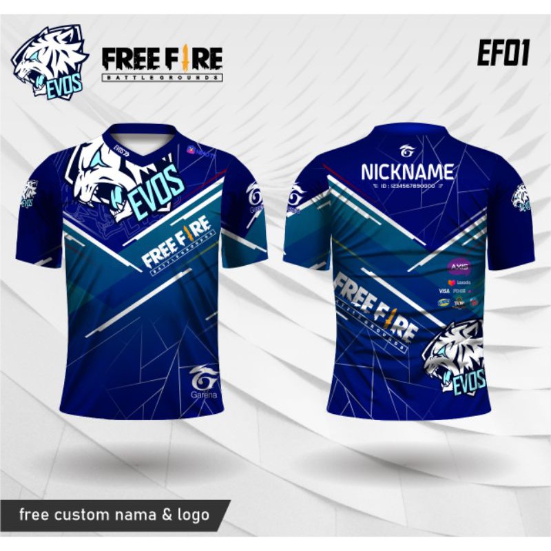 jersey evos free fire, jersey free fire evos