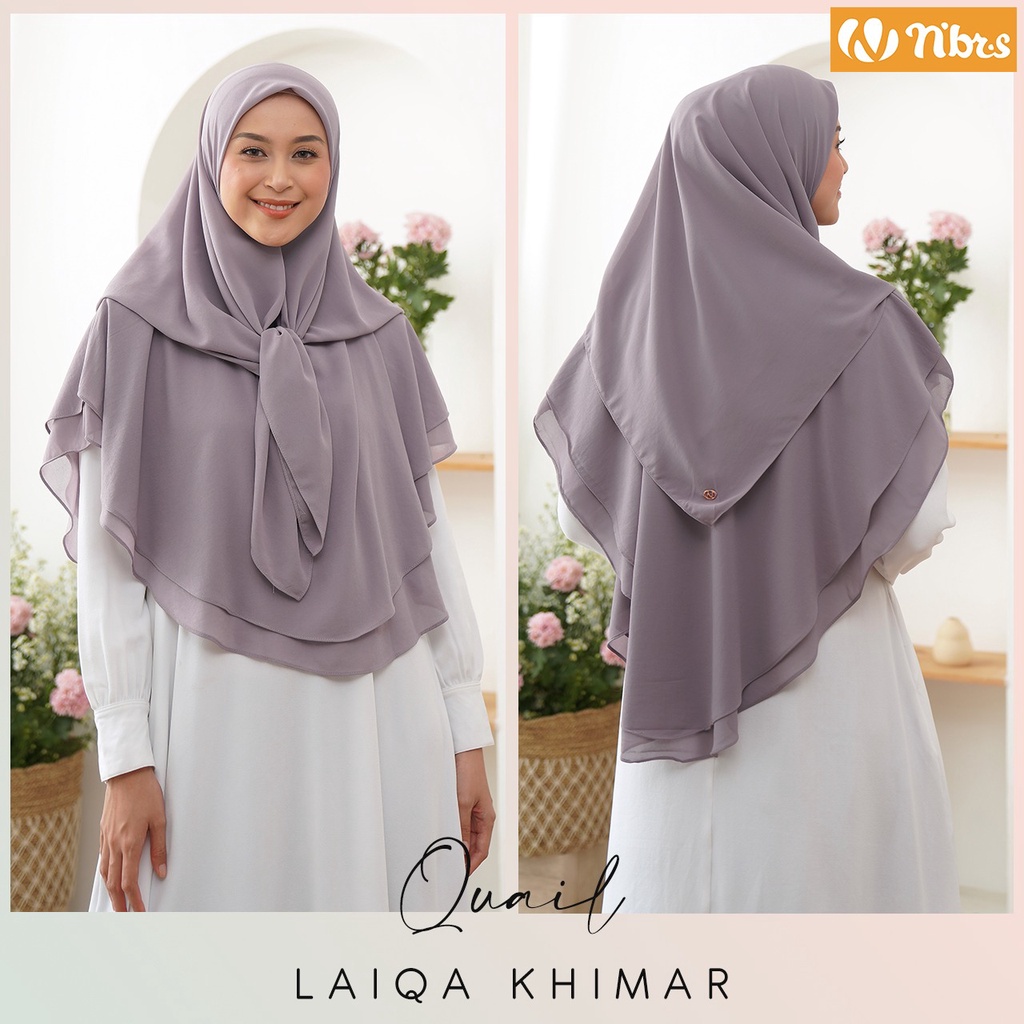 Nibras Hijab Laiqa Khimar Bahan Ceruty Hijab Syar'i Menutup Dada Khimar Segi Empat Kekinian Modern